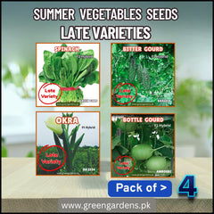 LATE VARIETIES - Summer Vegetables Seeds (Pack of 4)