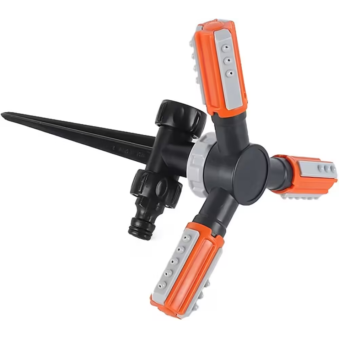 Garden Sprinkler , with Ground Spike – Orange (Automatic 360 Degree)