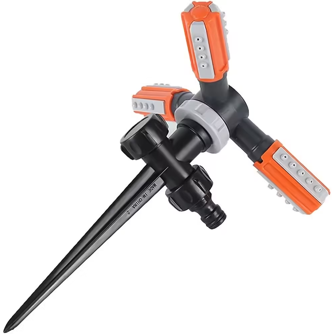 Garden Sprinkler , with Ground Spike – Orange (Automatic 360 Degree)