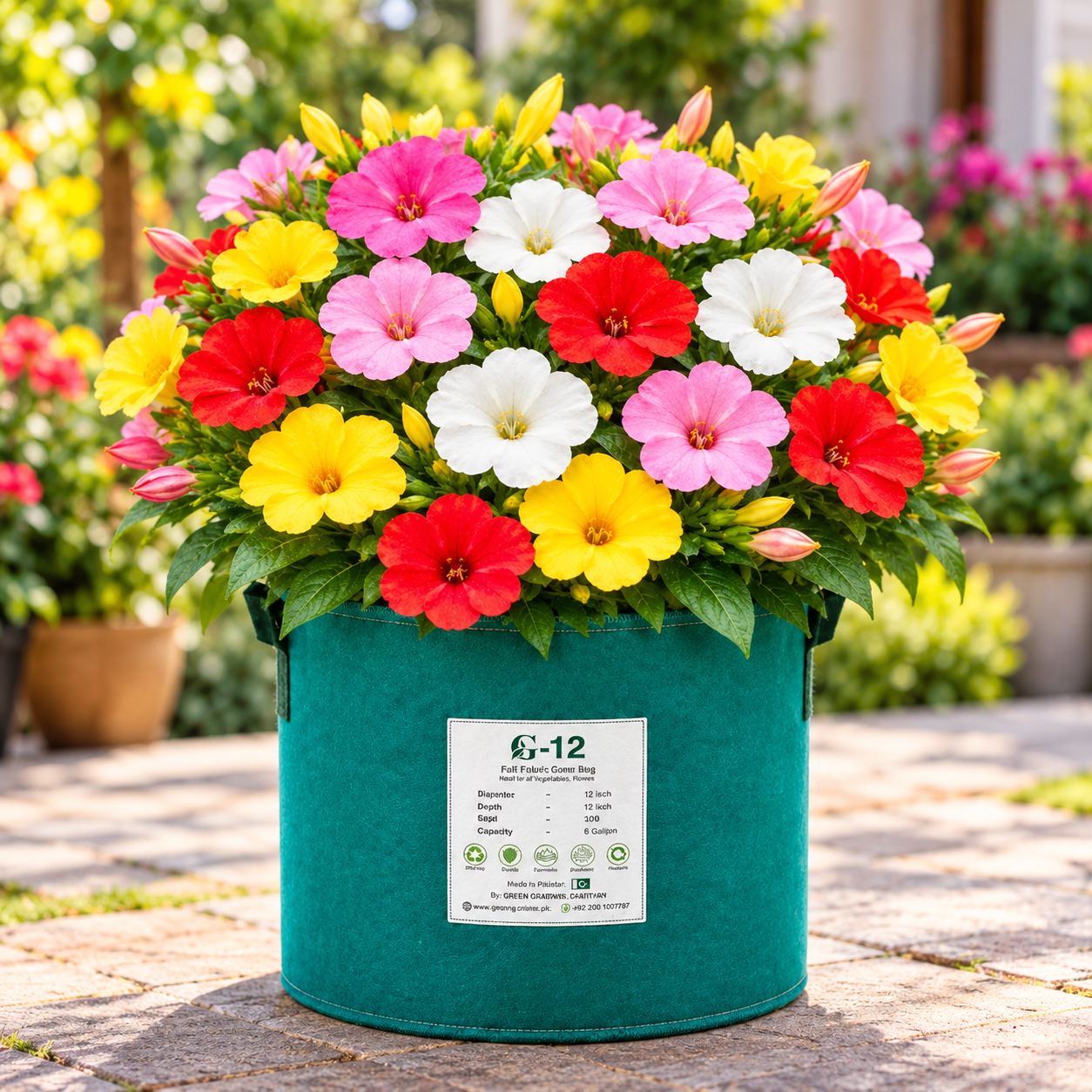 4 O'Clock Mirabilis jalapa mix with colourful pink red yellow and white flowers – summer flower seeds for pots grow bags and garden beds in Pakistan