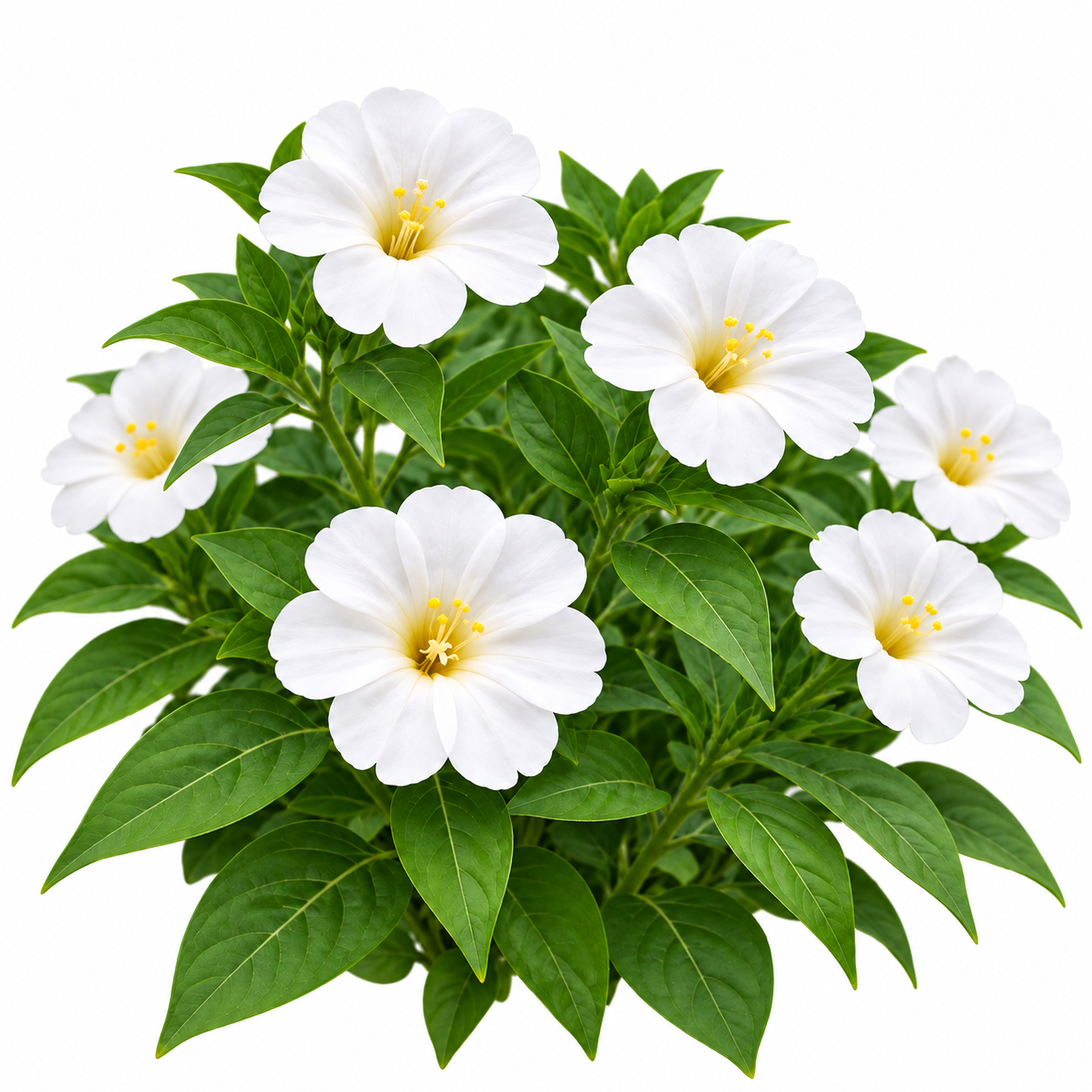 White 4 O'Clock Mirabilis jalapa with fragrant trumpet-shaped white flowers – summer flower seeds for pots grow bags and garden beds in Pakistan