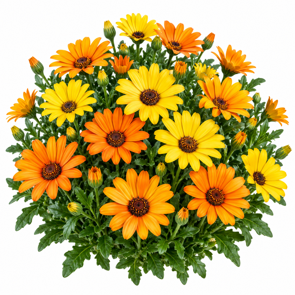 African Daisy Dimore mixed flowers in orange yellow white and pink – winter flower seeds for sunny garden beds borders and grow bags in Pakistan