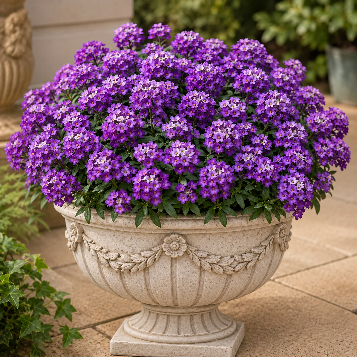 Alyssum Violet Queen Lobularia maritima with dense violet-purple flowers – winter flower seeds for pots borders edging and grow bags in Pakistan