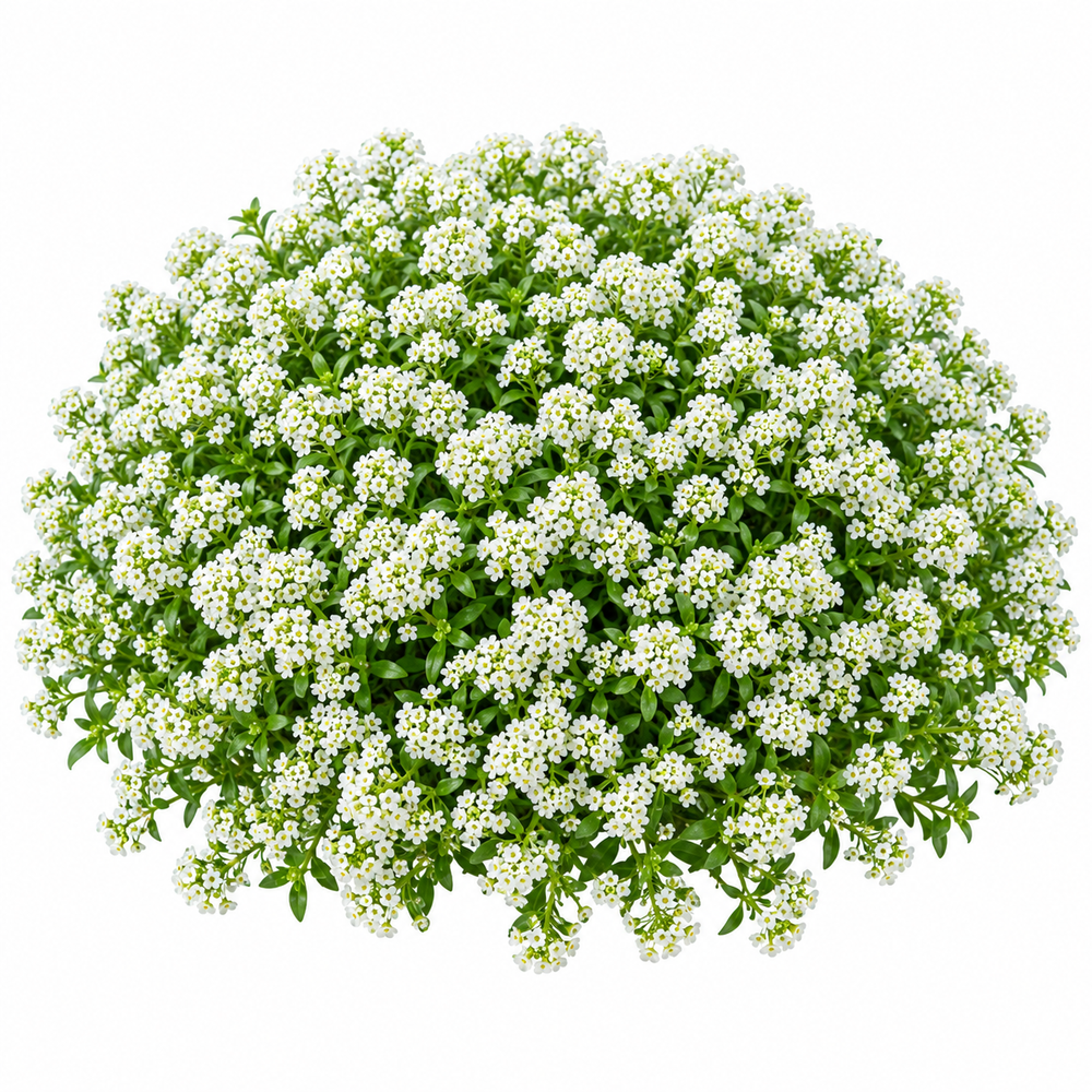 Alyssum White Lobularia maritima with dense fragrant pure white flowers – winter flower seeds for pots borders edging and grow bags in Pakistan