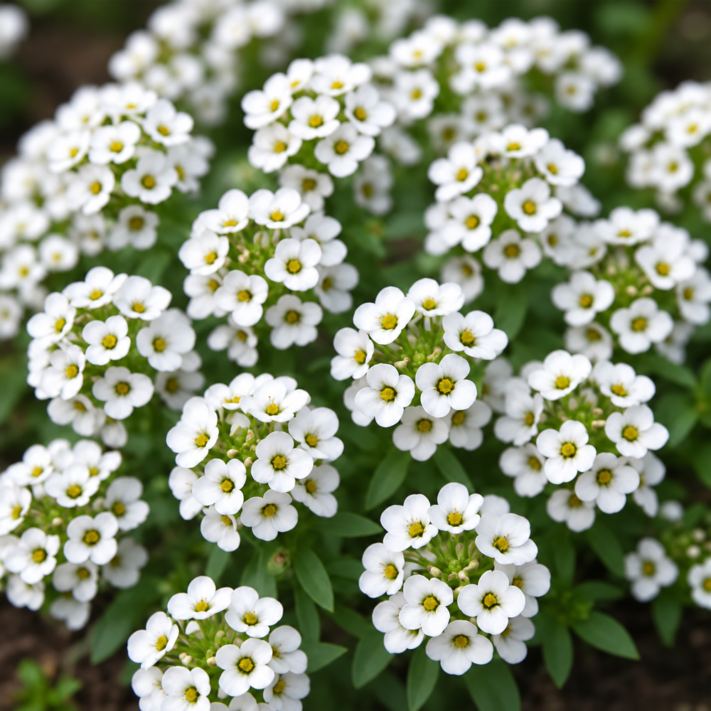 Alyssum White Lobularia maritima with dense fragrant pure white flowers – winter flower seeds for pots borders edging and grow bags in Pakistan
