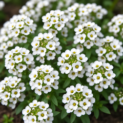 Alyssum White Lobularia maritima with dense fragrant pure white flowers – winter flower seeds for pots borders edging and grow bags in Pakistan
