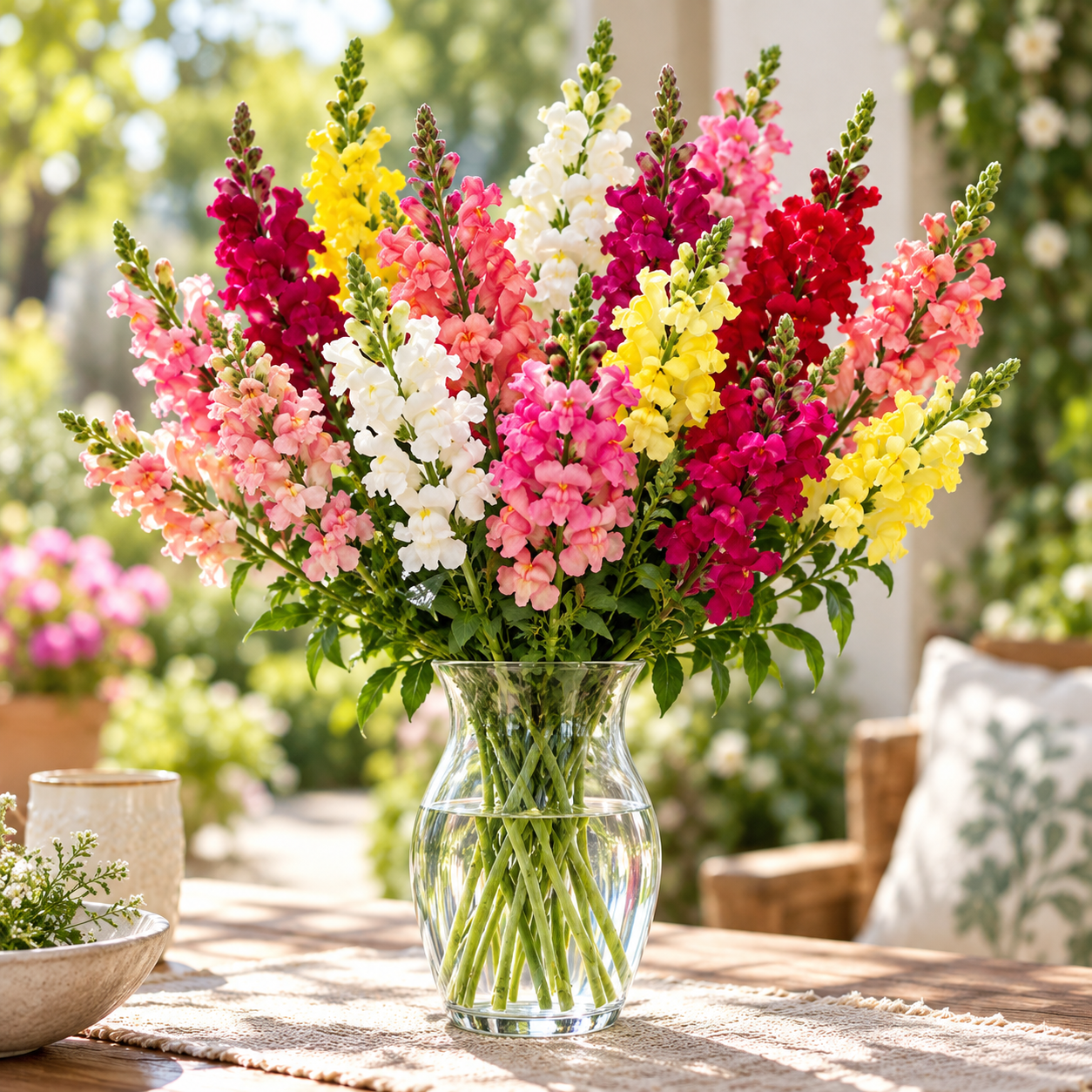 Antirrhinum Rainbow Mix with tall colourful Snapdragon flower spikes in pink red yellow white orange and mixed shades – winter flower seeds in Pakistan