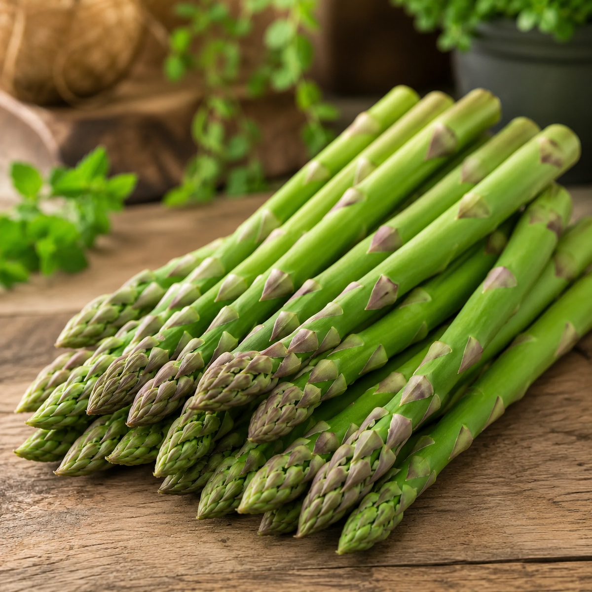Green asparagus plant with fresh tender edible spears and fern-like foliage – asparagus seeds for home gardening in Pakistan
