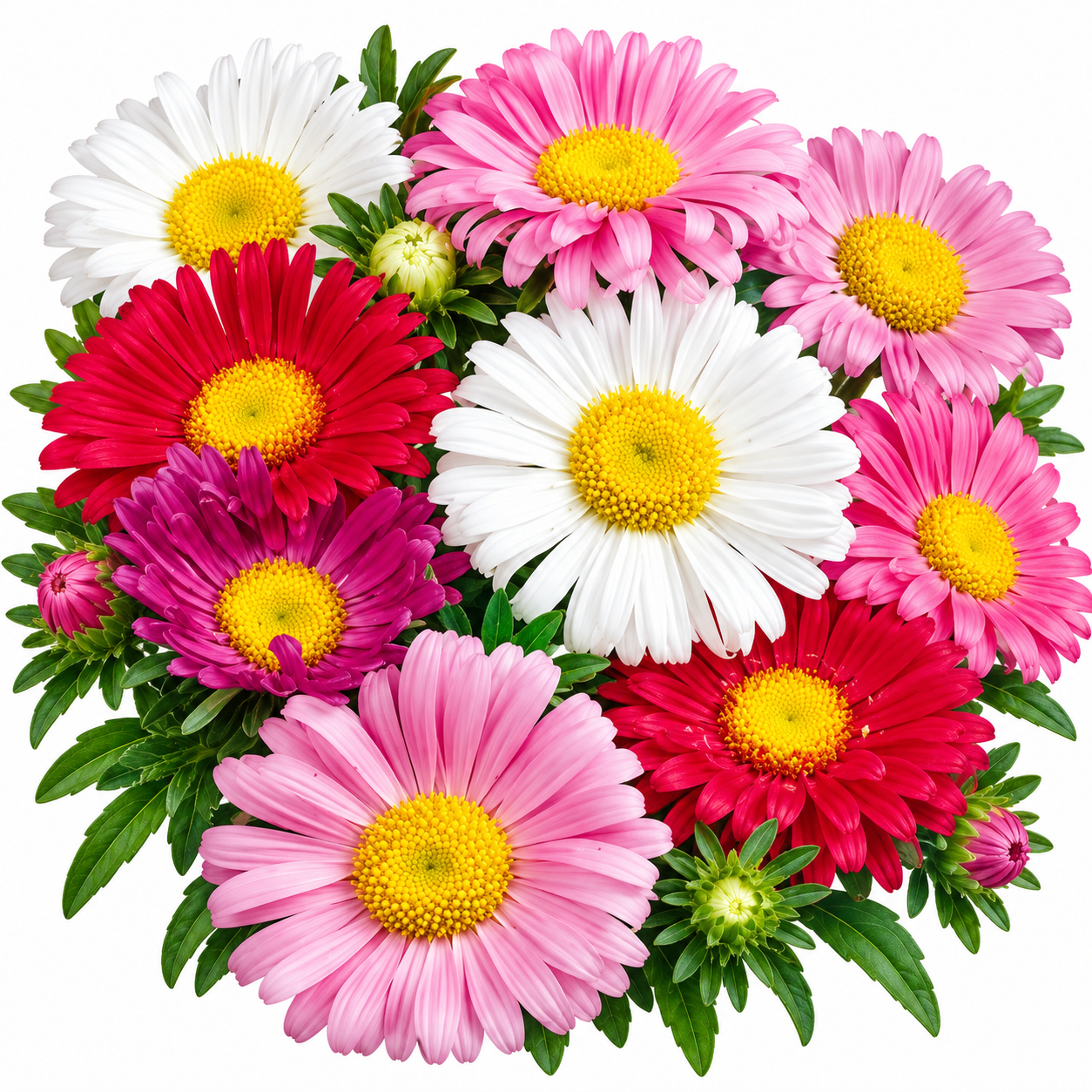 Aster Chinensis Single Rainbow Mix with colourful single daisy-like flowers – winter flower seeds for beds pots borders and grow bags in Pakistan