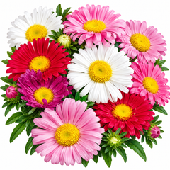 Aster Chinensis Single Rainbow Mix with colourful single daisy-like flowers – winter flower seeds for beds pots borders and grow bags in Pakistan
