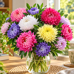 Aster Peony Mix Seeds (WINTER)