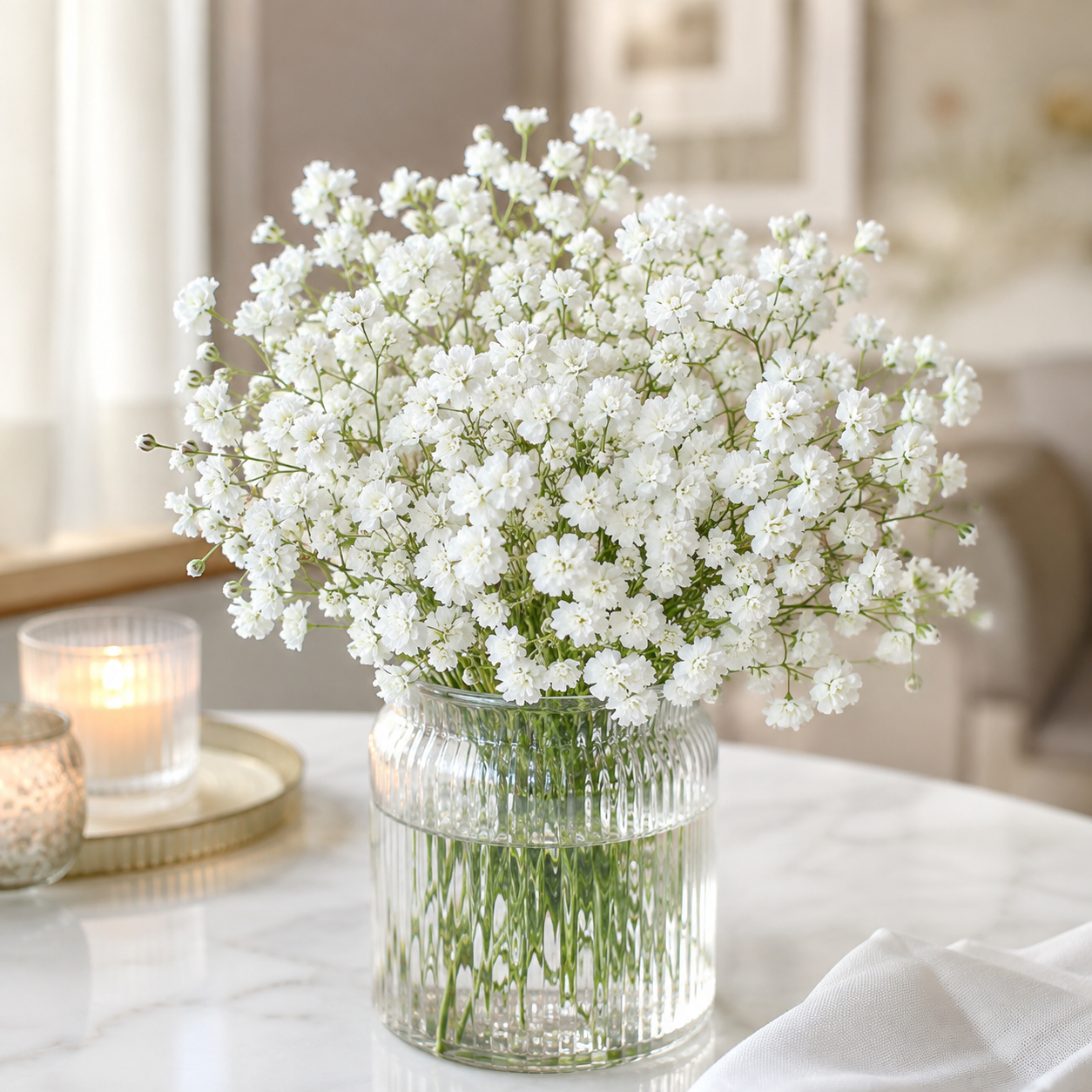 Double Baby’s Breath flowers with delicate airy blooms – winter Gypsophila flower seeds for home gardening in Pakistan