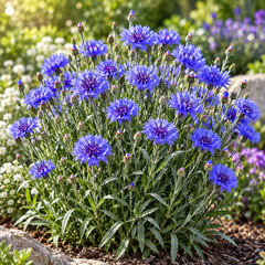 Bachelor's Button Blue Cornflower Centaurea cyanus with vivid blue flowers – winter flower seeds for beds, borders, pots, grow bags and cut-flower gardens in Pakistan