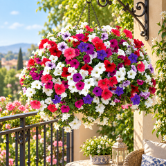 Balcony Petunia Nana Compacta with abundant colourful compact winter flowers – Petunia seeds for balconies, pots, hanging baskets and grow bags in Pakistan