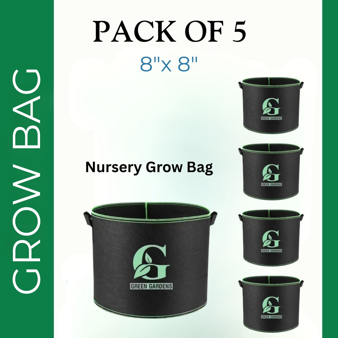 Grow Bag BLACK - 8"x8" 
(Pack of 5)