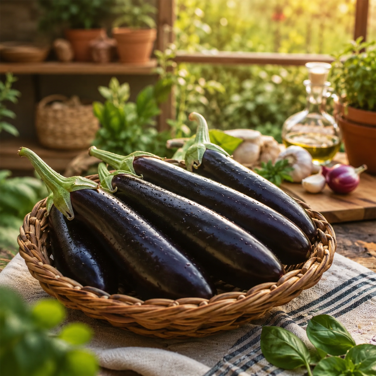 Purple Long F1 Hybrid brinjal with glossy elongated purple fruits – eggplant seeds for home gardening in Pakistan