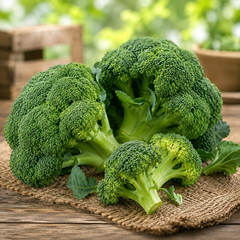 F1 Hybrid broccoli plant with compact fresh green head – winter broccoli seeds for home gardening in Pakistan
