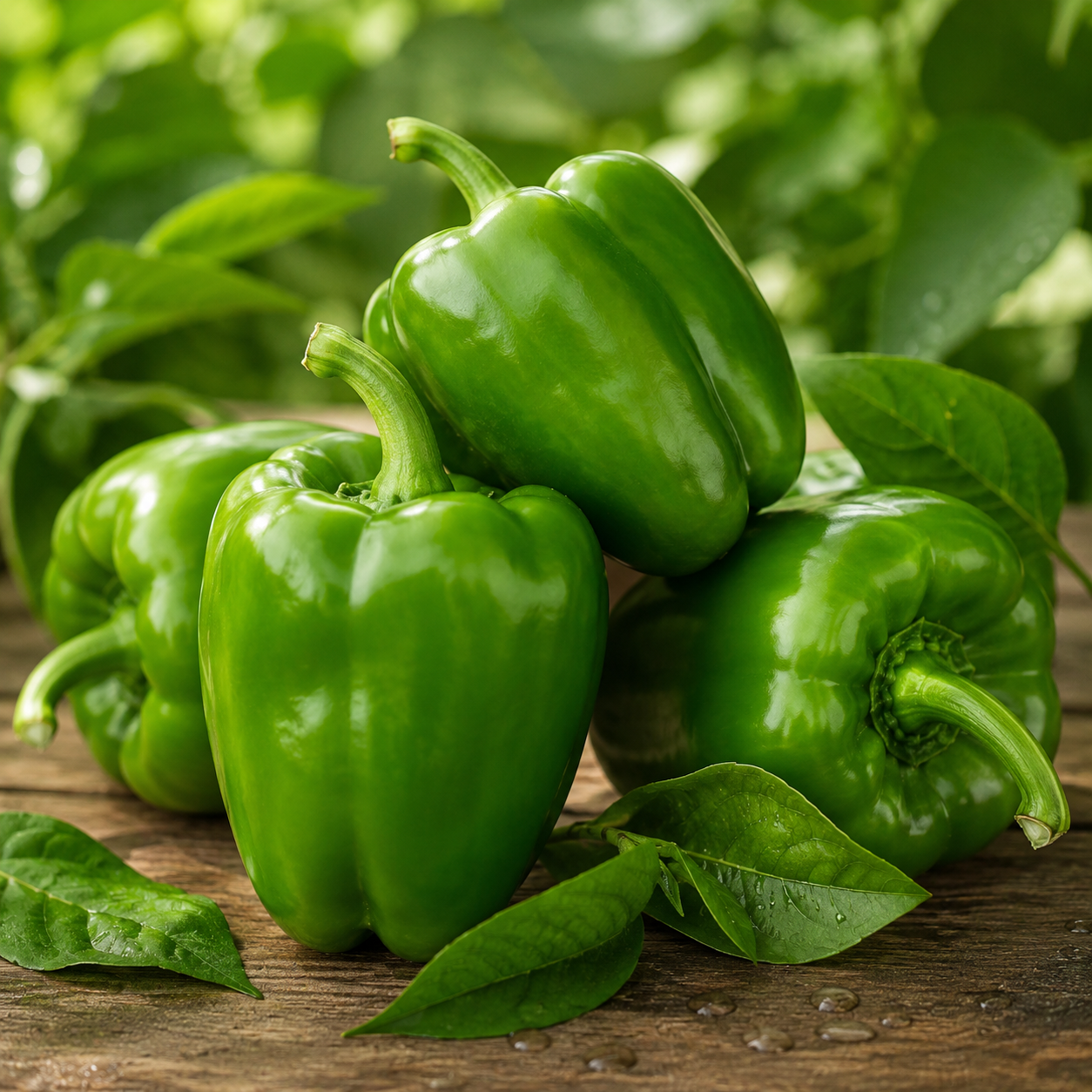 Green F1 Hybrid capsicum plant with glossy blocky green bell peppers – sweet pepper seeds for home gardening in Pakistan