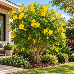 Senna bicapsularis perennial Butterfly Bush with bright yellow flowers – pollinator-friendly flowering shrub seeds for sunny gardens in Pakistan