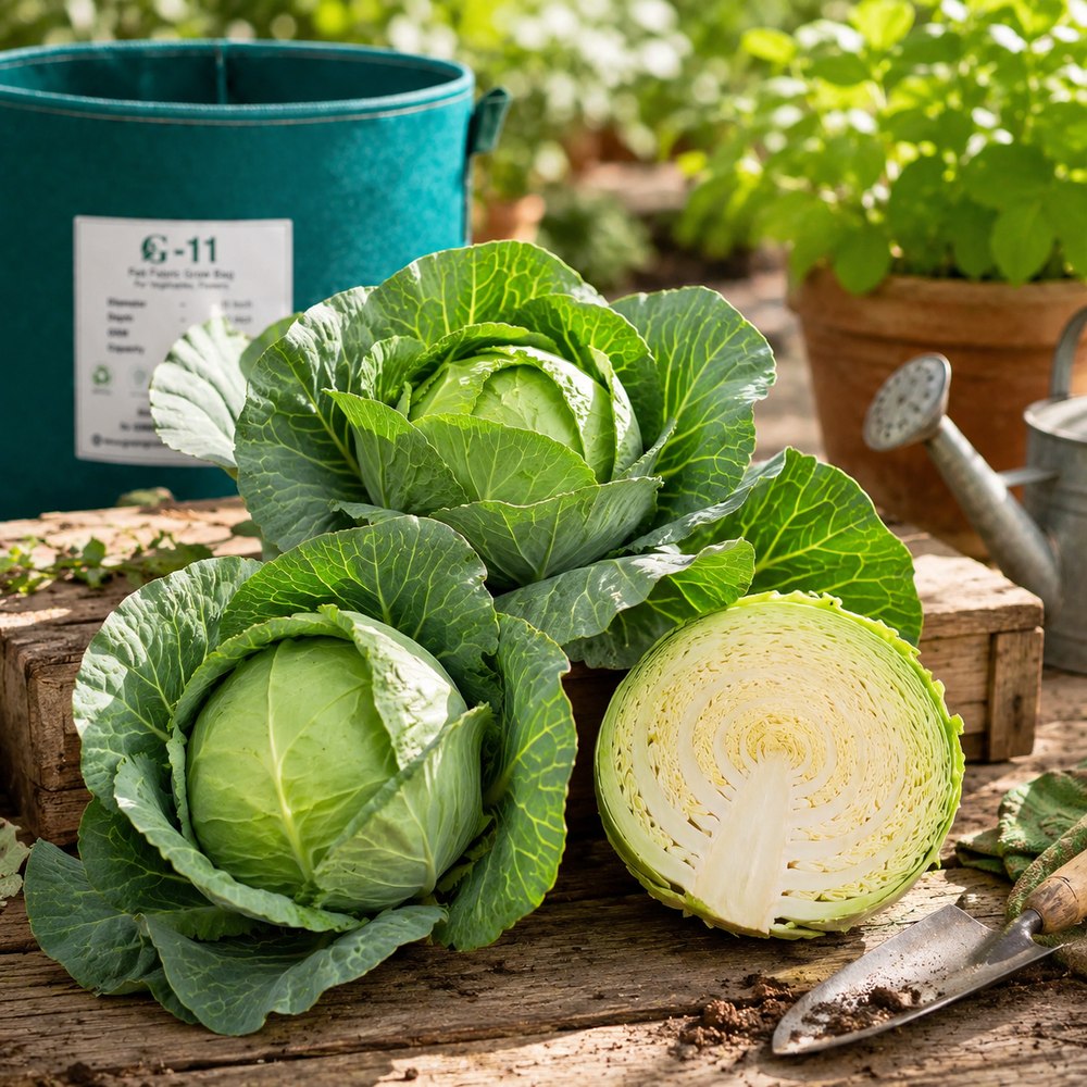 F1 Hybrid cabbage with firm compact green head – winter cabbage vegetable seeds for home gardening in Pakistan