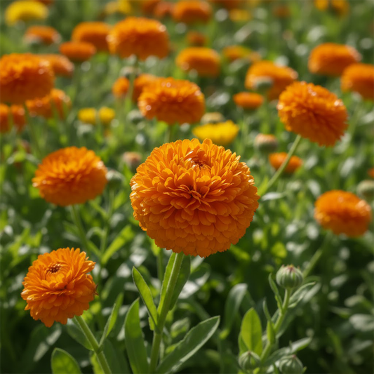 Calendula Double Ball Deep Orange Seeds (WINTER)