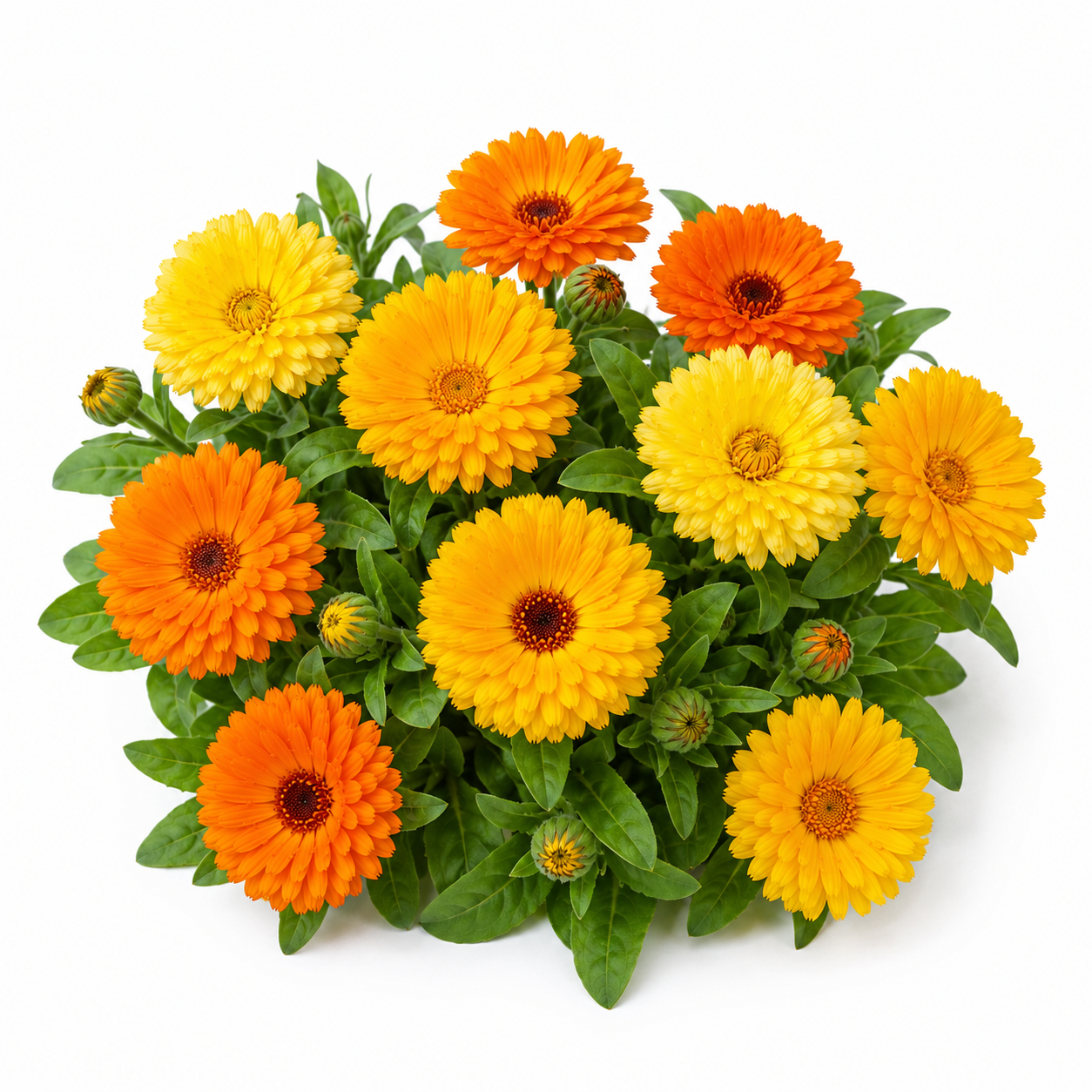 Calendula Mix Colours flowers isolated on pure white background – flower seeds Pakistan