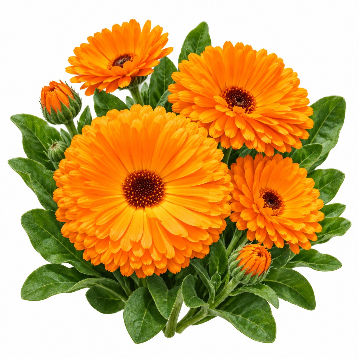 Calendula Ball Orange Calendula officinalis with bright fully double rounded orange flowers – winter flower seeds for pots beds borders and grow bags in Pakistan