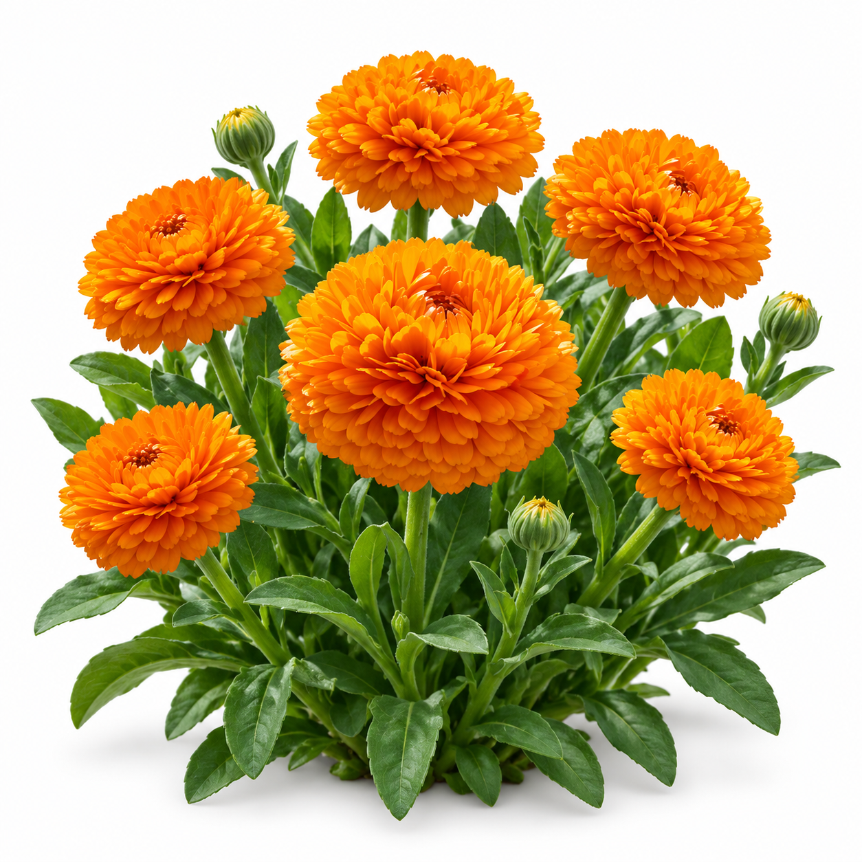 Calendula Double Ball Deep Orange Calendula officinalis with large fully double rich deep orange flowers – winter flower seeds for pots borders beds and grow bags in Pakistan