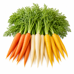 Carrot 3 Colour Mix Seeds showing orange white and yellow carrots – Franchi winter vegetable seeds Pakistan