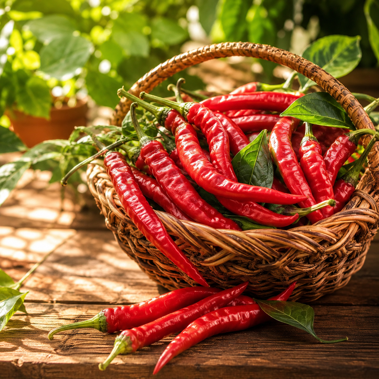 Cayenne pepper plant with long slender red hot chillies – chilli seeds for home gardening in Pakistan
