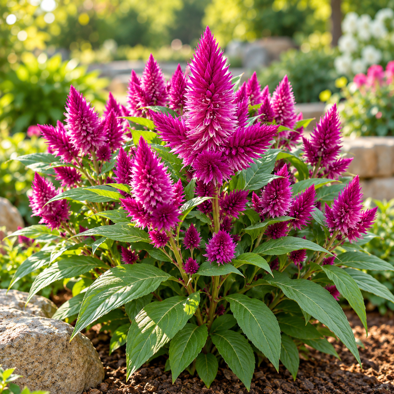 Celosia argentea with bright colourful upright flower spikes – summer flower seeds for beds borders pots and grow bags in Pakistan