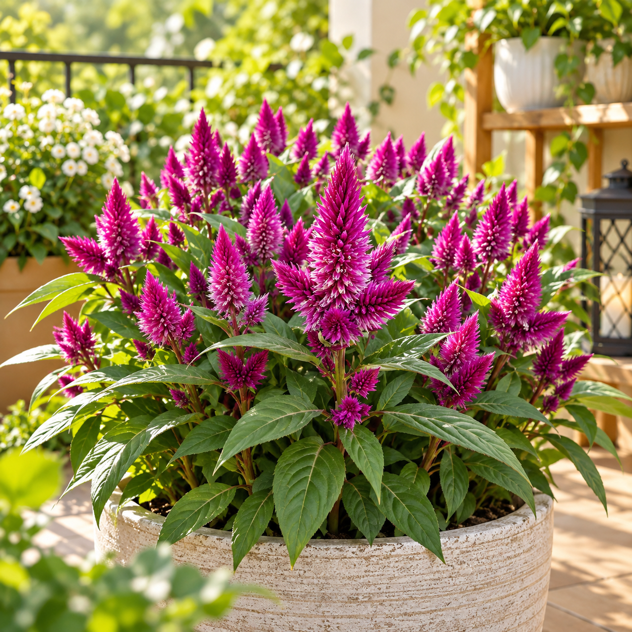 Celosia argentea with bright colourful upright flower spikes – summer flower seeds for beds borders pots and grow bags in Pakistan