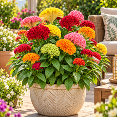 Celosia cristata Cockscomb with colourful velvety crested rooster-comb shaped flowers – summer flower seeds for beds pots and grow bags in Pakistan