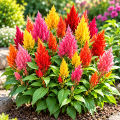 Celosia plumosa with bright colourful feathery plume-shaped flowers – summer flower seeds for beds borders pots and grow bags in Pakistan