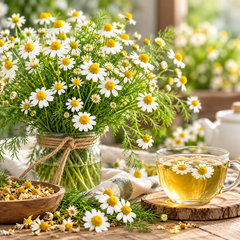 Chamomile flowers in a natural garden setting – Matricaria chamomilla seeds | GREEN GARDENS