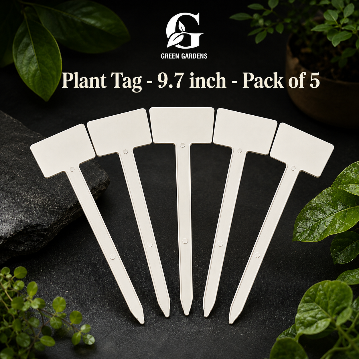 Plant Tags – 9.7 × 4 Inch | Reusable | Pack of 5