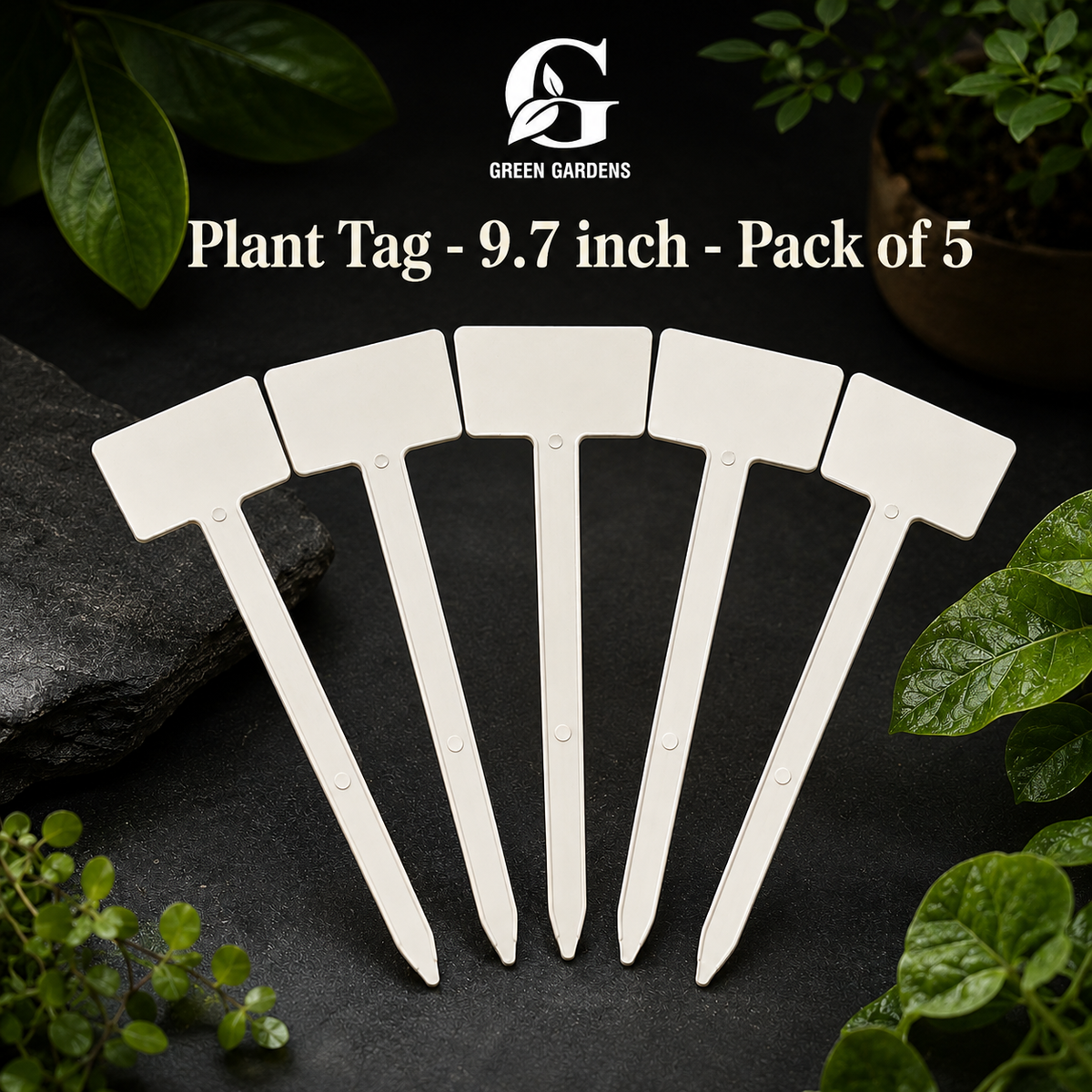 Plant Tags – 9.7 × 4 Inch | Reusable | Pack of 5