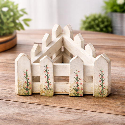 Wooden Triangle Fence Decor