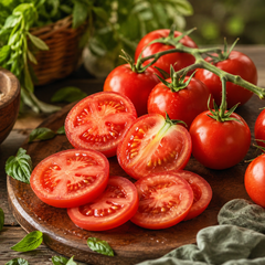 Red cherry tomatoes growing in clusters on a healthy determinate tomato plant – summer and winter vegetable seeds for home gardening in Pakistan