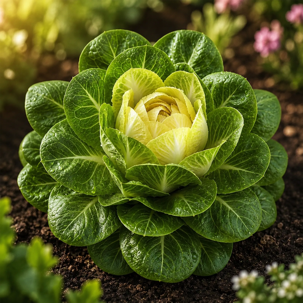 Fresh green Chicory Achichoria leaves – winter leafy vegetable seeds for salads and home gardening in Pakistan