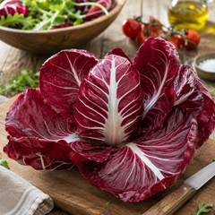 Red Chicory Rossa Radicchio with burgundy leaves and pale veins – winter salad vegetable seeds for home gardening in Pakistan