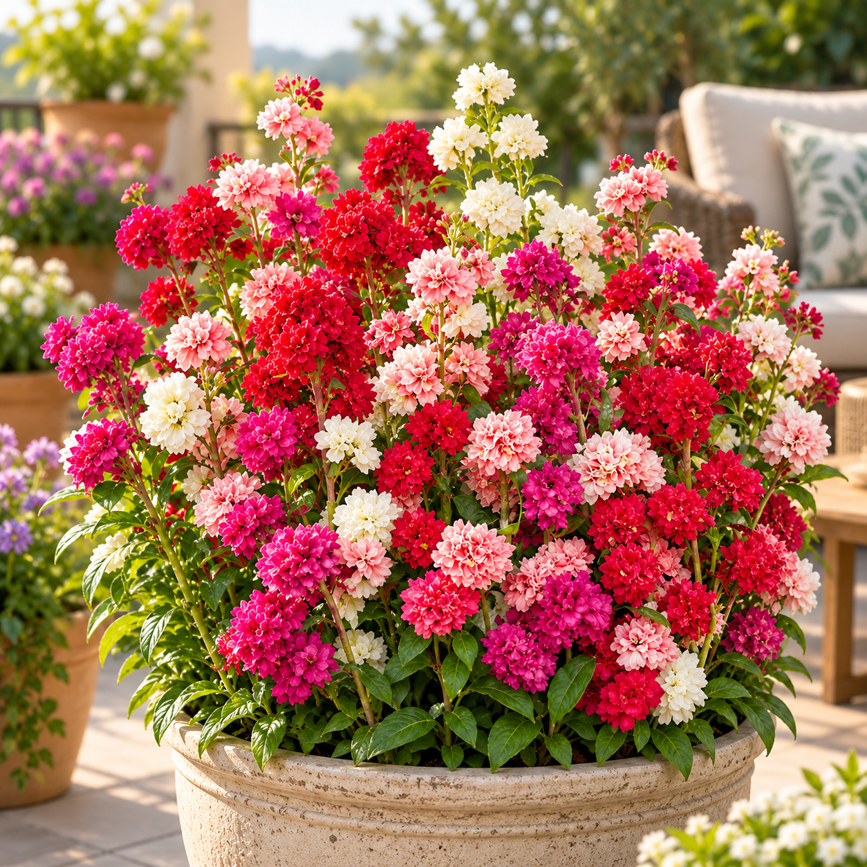 Clarkia Elegans Double Mix with colourful double and semi-double pink purple salmon crimson and white flowers – winter flower seeds for beds pots and grow bags in Pakistan