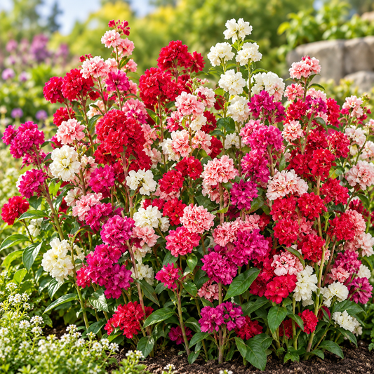 Clarkia Elegans Double Mix with colourful double and semi-double pink purple salmon crimson and white flowers – winter flower seeds for beds pots and grow bags in Pakistan