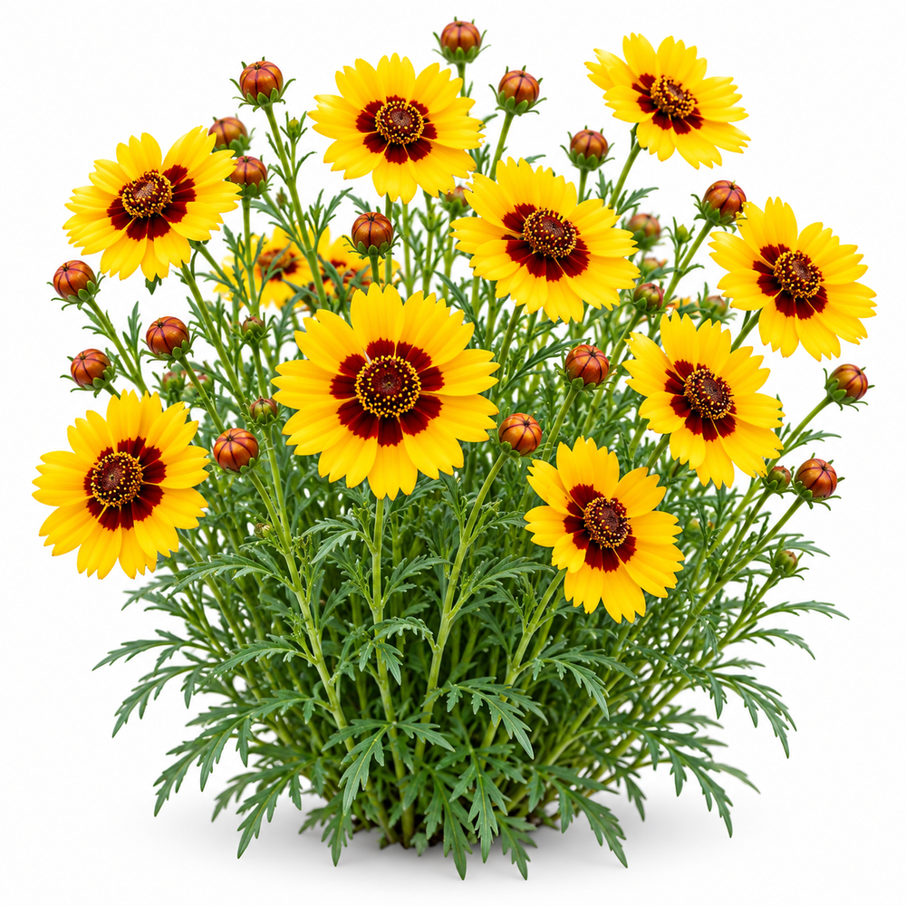 Coreopsis Tickseed with bright yellow and golden daisy-like flowers – winter and summer flower seeds for sunny beds, pots and grow bags in Pakistan