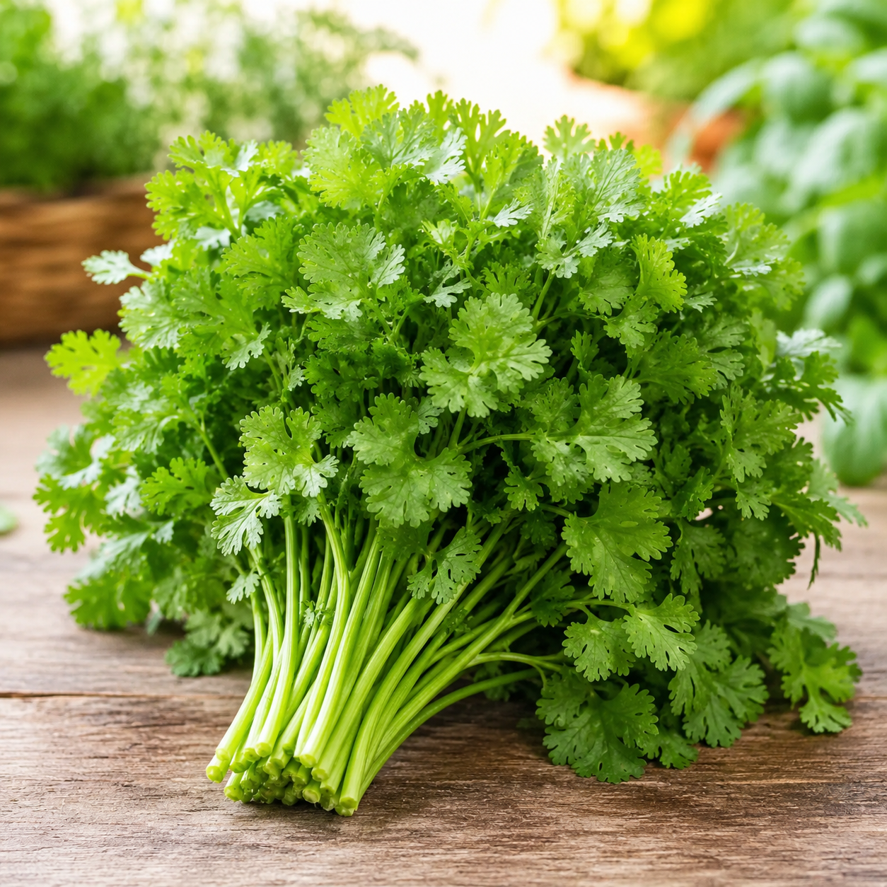 Fresh broad leaf coriander Dhania with healthy aromatic green foliage – F1 Hybrid coriander seeds for home gardening in Pakistan