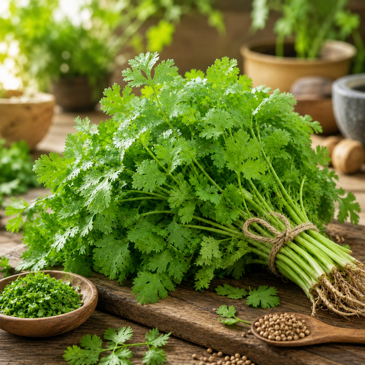 Fresh Desi Irani coriander Dhania with aromatic green leaves – coriander seeds for kitchen and home gardening in Pakistan