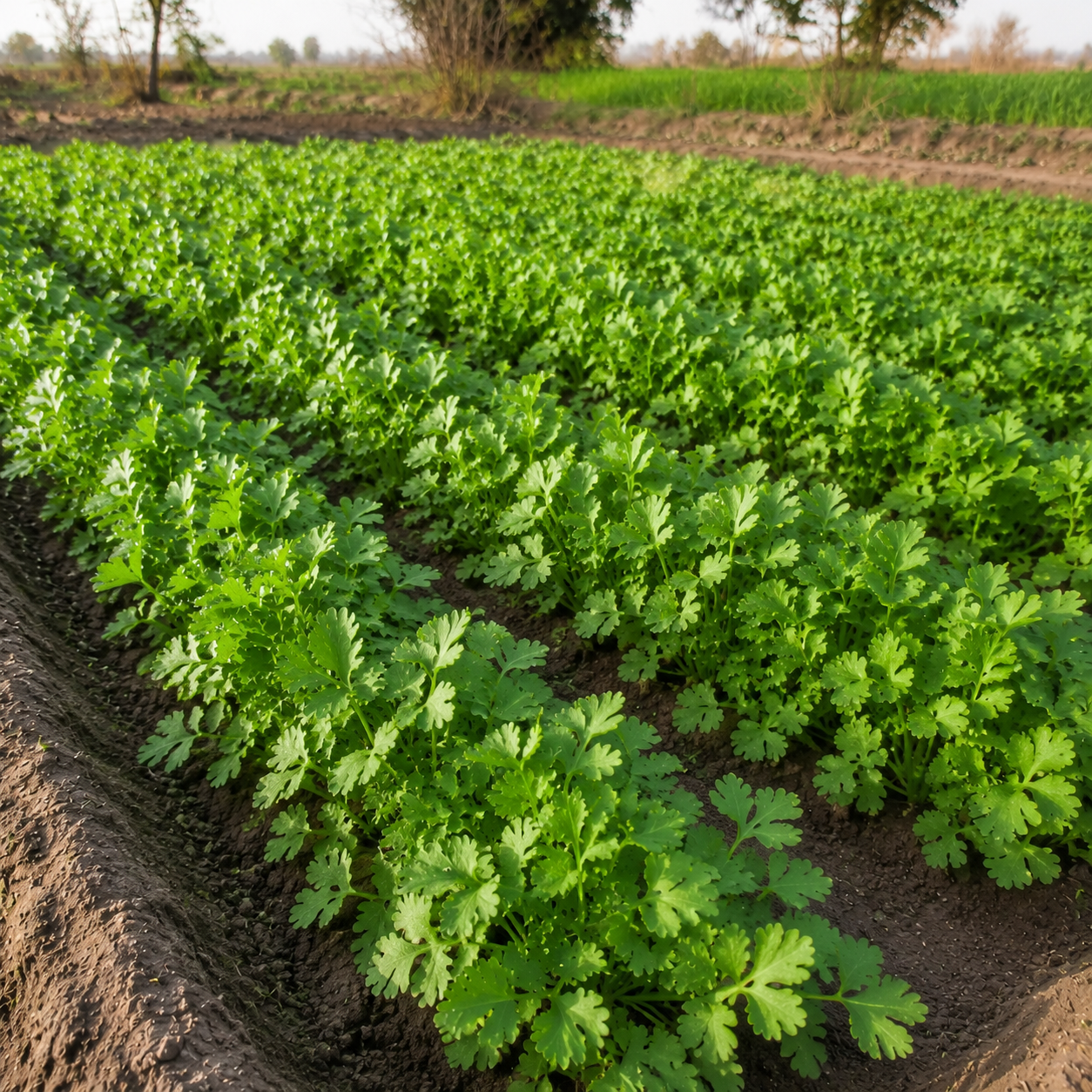 Fresh green coriander Dhania plants – F1 Hybrid 50g coriander seeds for kitchen gardening and larger sowings in Pakistan