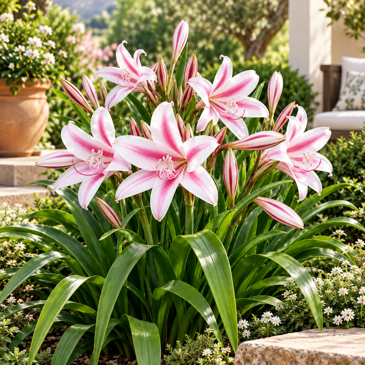 Crinum Lily flowering bulbs pack of 5 – perennial ornamental flower bulbs for garden beds large grow bags and containers in Pakistan