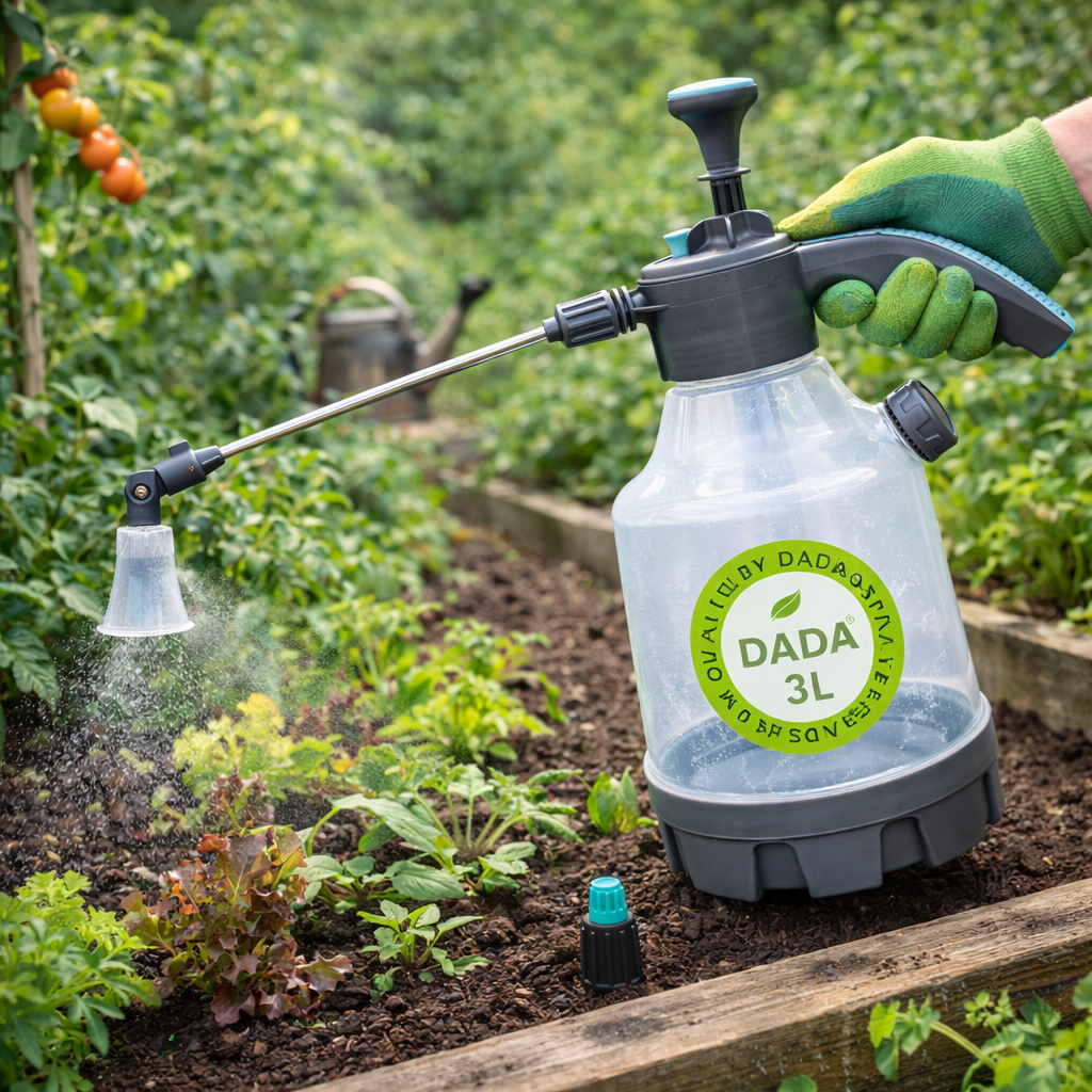 DADA 3L Pressure Garden Sprayer (3 in 1 ) with Regular and Long Lance Nozzle and Fixed Measurement Bottle.