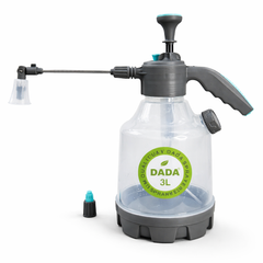 DADA 3L Pressure Garden Sprayer (3 in 1 ) with Regular and Long Lance Nozzle and Fixed Measurement Bottle.